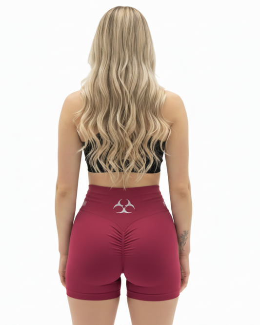 PUSH UP SHORTS- CHERRY