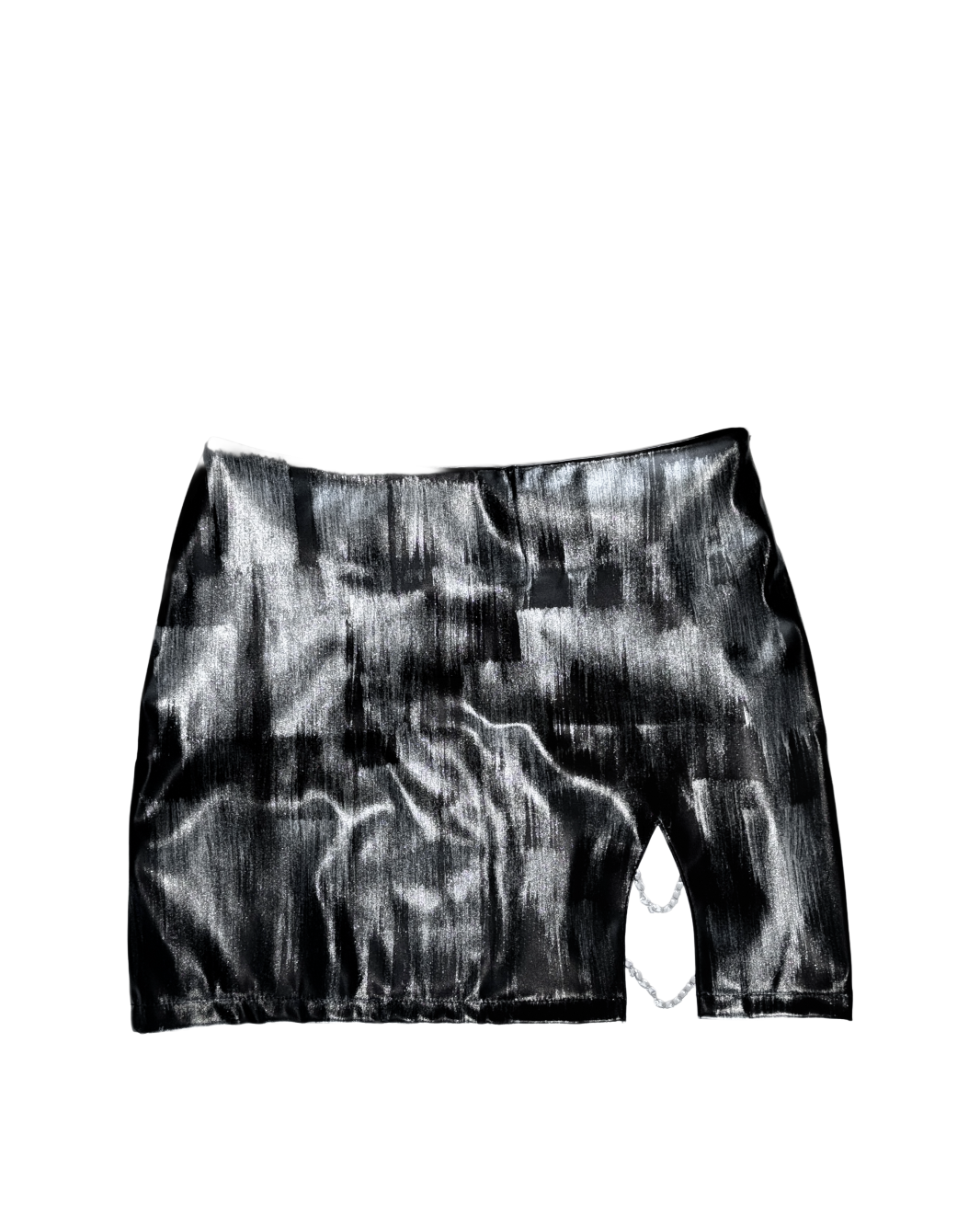 PAINTED LEATHER SKIRT.